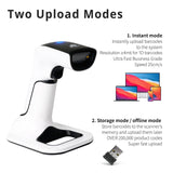 ScanAvenger Wireless Portable 1D&2D with Stand Bluetooth Barcode Scanner: 3-in-1 Handheld Scanner, Rechargeable Battery for Inventory - USB Bar Code/QR Reader (1D&2D with Next Gen Stand)