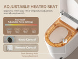 MEJE #A5 - Basic Smart Function Toilet with Built-in Heated Seat, Elongated Tankless Toilet with Auto Flushing, Foot Kick Flushing, Adjustable Seat Temperature, Flush Remote Control, Night Light
