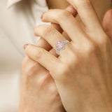 Oseew Morganite engagement ring Heart Shape 14k white gold morganite rings 10k rose gold morganite rings 14k white gold morganite rings for women 10k white gold morganite rings for women (white gold)