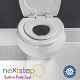 Mayfair NextStep2 Toilet Seat with Built-In Toddler Potty Training Seat, Slow Close, Easy Clean, Magnetic Removable Kids Seat, ELONGATED, Biscuit