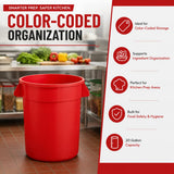 Getzi 6 Pack 20 Gallon Red Round Commercial Trash Can
