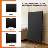 Room Divider Panel, Siebwin 2 Panel Folding Privacy Screens with Wider Feet, 8 Ft Portable Room Partition for Room Separator