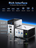 GMKtec Mini PC M8 Desktop Computer AMD Ryzen PRO 6650H (6C/12T 4.50Ghz) Dual NIC LAN 2.5GbE, 16GB LPDDR5 RAM + 512GB Hard Drive PCle SSD, Oculink, USB4, HDMI, USB-C