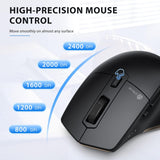 iClever Wireless Mouse with Bluetooth or USB Receiver, 5 Adjustable 2400DPI Rechargeable Computer Mice