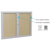 Ghent 24"x18" 1-Door Outdoor Enclosed Vinyl Bulletin Board, Shatter Resistant, with Lock, Satin Aluminum Frame - Silver (‎PA12418VX-193), Made in The USA