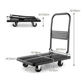 S AFSTAR Folding Platform Truck, Push Cart Dolly with 360° Swivel Wheels & 440lb Weight Capacity, Moving Hand Truck, Foldable Flatbed Cart, Push Cart Dolly for Loading and Easy Storage (28" x 19") S AFSTAR