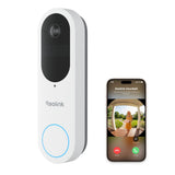 REOLINK Battery Video Doorbell (2nd Gen) 2K Wireless Camera White Version