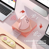 IDJXNXYDH Pink Ergonomic Wireless Mouse Rechargeable 2.4G Bluetooth 3 Device Silent Vertical Mouse for Laptop PC Mac Tablet