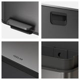Trash Can - Stainless Steel Garbage Cans with Step-On Pedal, Removable Inner Bucket