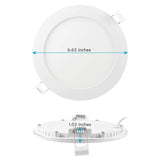 LUXRITE 12 Pack 6 Inch Ultra Thin LED Recessed Light with J-Box, 12W, Color Temperature Selectable 2700K | 3000K | 3500K | 4000K | 5000K, Dimmable Wafer Light, 1000 Lumens, Energy Star, IC Rated