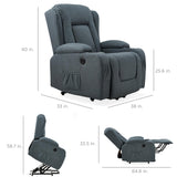 Best Choice Products PU Leather Electric Power Lift Chair, Recliner Massage Chair, Adjustable Furniture for Back, Legs w/ 3 Positions, USB Port, Heat, Cupholders, Easy-to-Reach Side Button - Blue