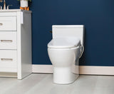 ALPHA BIDET UX Pearl Bidet Toilet Seat in Elongated White | Ultra Low Profile | Endless Warm Water | Arced Stainless Steel Nozzle | LED Nightlight | Dryer | Deodorizer | 3 Year Warranty