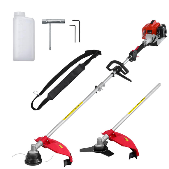 Amerisun 2-in-1 Gas Brush Cutter & String Trimmer, 26cc Engine, 10-inch Blade, 16-inch AM4532