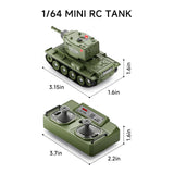 BRRRRT 1/64 RC Battle Tank Set,Remote Control Military Vehicles with Infrared Shoot,RC Tank That Shoots with 330° Rotating Turret and Sound & Lighting for Kids Gift 8+