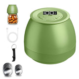 FUTUREZEN Electric Mason Jar Vacuum Sealer for Regular & Wide Mouth Canning Jars, Automatic Sealing Machine Kit for Food Storage & Fermentation, Mouth Mason Jar Lids, Bottle Opener, USB-C Cable, Green