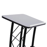 Curved Podium Stand 120cm/47in Height, Metal Black Pulpit Lectern Countertop Size 60x40cm with Baffle & Cup Holder
