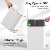 TIPGO Small Bathroom Trash Can with Lid Soft Close, Step Pedal, 5 Liter / 1.3 Gallon Stainless Steel Trash Bin