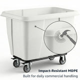 8 Cubic Foot 500 lb. Trash Cube Truck, White Commercial Laundry Cart