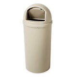 Rubbermaid Commercial Products Marshal Products Classic Outdoor/Indoor Trash Can with Lid, 15-Gallon, Beige, Round, Garbage Container/Waste Basket for Lobby/Office/Restroom/Restaurant/School