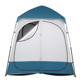 Double Dressing Tent,Oversize 2 Rooms Shower Tent, 7.5 FT Outdoor Pop up Changing Room, Instant Extra Wide Privacy Shelter for Camping Dressing Toilet Bathroom with Carry Bag, Blue & White
