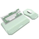 3-in-1 Ergonomic Keyboard Stand with Wrist Rest & Mouse Pad Set,Light Green