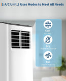 Garvee 8,000 BTU Portable Air Conditioner, 3-in-1 Portable AC Unit with Remote Control, Cool, Dehumidifier & Fan Modes for Rooms up to 350 sq.ft, with Sleep Mode, 24 Hours Timer, and Window Kit