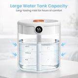 Small Cool Mist Humidifier for Bedroom, Smart Ultrasonic Personal Air Humidifiers for Adults, Easy to Clean (White)