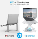 OMOTON Adjustable Laptop Stand with 360 Rotating Base, Ergonomic Laptop Riser for Collaborative Work