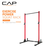 CAP Barbell Power Rack with Pull Up Bar & Attachments - Squat Rack & Strength Training Power Cage for Home Gym - Red