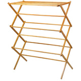 HOME IT Wooden Clothes Drying Rack for Laundry - Collapsible Folding Bamboo Laundry Drying Rack for Drying Clothes - Heavy Duty Pre Assembled