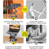 DTTLYQF 3-Layer Adjustable Laptop Stand Aluminum Alloy Portable Foldable Cooling Computer