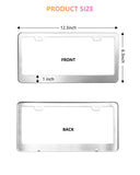 GNSZSN License Plate Frames - 2 Packs Stainless Steel Universal Car Tag Frame for Front and Rear Number Holder with Screws & Chrome Caps