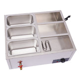 Food Warmer Bain Marie Food Steamer 6 Pans Steam Table Buffet Countertop 850W