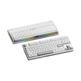 ZMX NUT87 Aluminum Custom Mechanical Keyboard,Hot-Swap Gasket Structure,Triple Mode 2.4G/Bt5.0/Wired,TKL 80% RGB Backlit 10000mAh Mechanical Keyboard for Game&Office,White-Knife