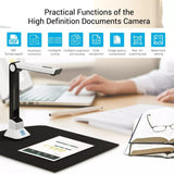 QERTYHJK Portable 10 Mega-Pixel High Definition Book Scanner Capture Size A4 Document Camera for File Recognition