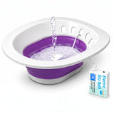 Pochik Electric Sitz Bath for Toilet Seat, Collapsible Portable Soaking Tub for Hemorrhoids and Postpartum Care, Automatic Flushing Sitz Bath Basin with Adjustable Flow - Purple
