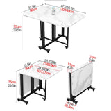Cact Folding Dining Table - Portable Drop Leaf Desk for Smals, Extendable Kitchen Table, Space-Saving Fur, Gray h, Ideal for Bedroom & Study, 120X
