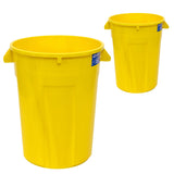 Magnum 44 Gallon Trash Can, High-Vis Yellow, Construction Grade, Heavy Duty Plastic, Jobsite Ready for Handling and Holding Garbage CMTC-C000-44Y02 (2 Pack)