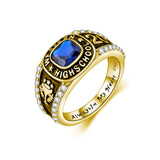 Oseew 2027 Men Birthstone Custom Class College Ring (Yellow Gold)