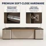 kmnub 70.9 in Luxury Solid Wood Executive Desk with Storage & Drawers