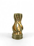 MAKER 3D Twist Spiral Table Lamp in Bronze - Handmade 3D Printed Shadow Projection Night Light, Dimmable USB LED Bedside Accent Lamp for Bedroom, Nursery and Office Desk Decor
