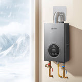VEVOR Tankless Water Heater Propane, 4.3Gal Instant Water Heater, 100000 BTU, Silver Gray, Smart Temperature Control, Multiple Security Protections, Indoor Use for Whole House