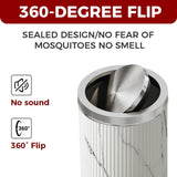 LEASYLIFE 2.4Gal Small Bathroom Trash Can with Swing Lid,Metal and Leather