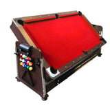 7ft Pool Table Air Hockey 3 in 1 Pool Table Red Felt - Crown