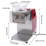 JDINAAS 1100W Commercial Meat Cutting Machine, Meat Shredding Machine with Transparent Glass Cover and 4 Rubber Feet for Cutting Any Boneless Meat, Chicken 14.17 x 8.66 x 18.11 Inches