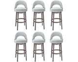Mapleyard 30 Inch Swivel Upholstered Velvet Bar Stools Set of 6, Sage Grey