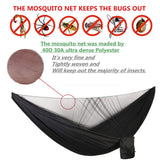 Camping Hammock with Rain Fly Tarp Mosquito Net Heavy Duty Tree Straps Portable Double Parachute Hammocks Ovyuzhen
