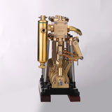 MechPuConToy Engine Model Kit That Works, Vertical Three-cylinder Reciprocating Steam Engine Model with Oil Cup Support Forward and Reverse Rotation for 80-120CM Steam Model Ship (Boiler Not Included)