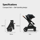 Mompush Ultimate2 Full-Size Stroller, Reversible Seat, Infant to Toddler