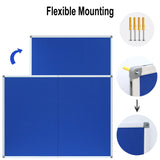 DEVELOP 48x36 Inch Large Blue Felt Bulletin Board, Wall Mounted Pin Memo Notice Cork Board with Silver Aluminium Frame for Office, Home, and Classroom, Includes 10 Push Pins
